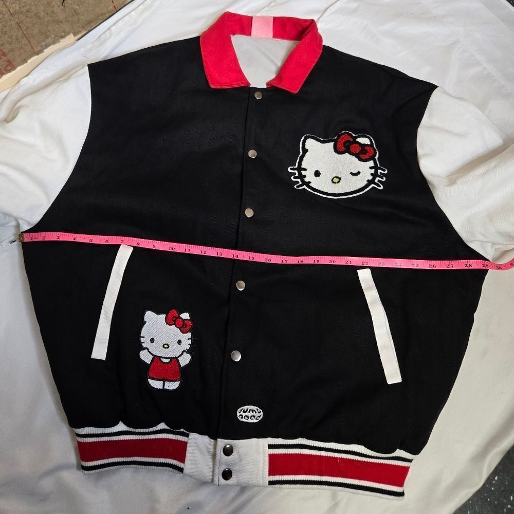 HELLO KITTY x Dumbgood varsity black and white unisex jacket L - Picture 14 of 17